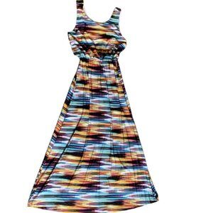 One World Multicolor Sleeveless Maxi Dress S #19588